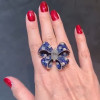 Blue and White Sapphire Paved Bold Bow Ring