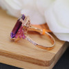 8.4ct Emerald Cut Amethyst and Fuchsia Sapphire Cocktail Ring