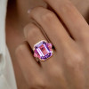 8.4ct Emerald Cut Amethyst and Fuchsia Sapphire Cocktail Ring