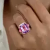 8.4ct Emerald Cut Amethyst and Fuchsia Sapphire Cocktail Ring