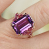 8.4ct Emerald Cut Amethyst and Fuchsia Sapphire Cocktail Ring