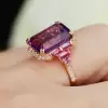 8.4ct Emerald Cut Amethyst and Fuchsia Sapphire Cocktail Ring