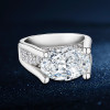 9.3ct Oval Cut White Sapphire Paved Engagement Ring