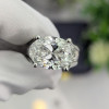 9.3ct Oval Cut White Sapphire Paved Engagement Ring