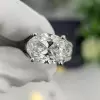 9.3ct Oval Cut White Sapphire Paved Engagement Ring