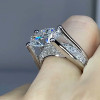 9.3ct Oval Cut White Sapphire Paved Engagement Ring