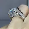 9.3ct Oval Cut White Sapphire Paved Engagement Ring