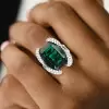 8.4ct Emerald Cut Emerald Knot Cocktail Ring