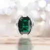 8.4ct Emerald Cut Emerald Knot Cocktail Ring
