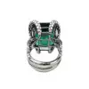 8.4ct Emerald Cut Emerald Knot Cocktail Ring
