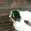 8.4ct Emerald Cut Emerald Knot Cocktail Ring
