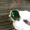 8.4ct Emerald Cut Emerald Knot Cocktail Ring