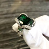 8.4ct Emerald Cut Emerald Knot Cocktail Ring
