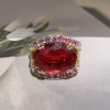 8ct Oval Cut Ruby Split Shank Cocktail Ring