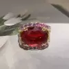 8ct Oval Cut Ruby Split Shank Cocktail Ring