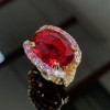 8ct Oval Cut Ruby Split Shank Cocktail Ring