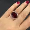 8ct Oval Cut Ruby Split Shank Cocktail Ring