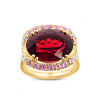 8ct Oval Cut Ruby Split Shank Cocktail Ring