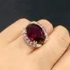 8ct Oval Cut Ruby Split Shank Cocktail Ring
