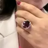 8ct Oval Cut Ruby Split Shank Cocktail Ring