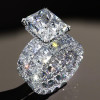 8.4ct Radiant Cut White Sapphire Eternity Wedding Ring Set