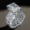 8.4ct Radiant Cut White Sapphire Eternity Wedding Ring Set