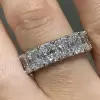 9ctw Radiant Cut White Sapphire Eternity Ring
