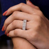 9ctw Radiant Cut White Sapphire Eternity Ring