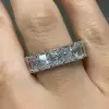 9ctw Radiant Cut White Sapphire Eternity Ring