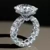8.4ct Radiant Cut White Sapphire Eternity Wedding Ring Set