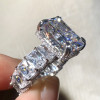8.4ct Radiant Cut White Sapphire Eternity Engagement Ring