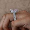 8.4ct Radiant Cut White Sapphire Eternity Engagement Ring