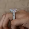 8.4ct Radiant Cut White Sapphire Eternity Engagement Ring