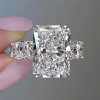 8.4ct Radiant Cut White Sapphire Eternity Engagement Ring