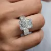 8.4ct Radiant Cut White Sapphire Eternity Engagement Ring