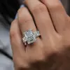 8.4ct Radiant Cut White Sapphire Eternity Engagement Ring
