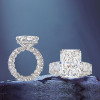 8.4ct Radiant Cut White Sapphire Eternity Engagement Ring