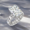 8.4ct Radiant Cut White Sapphire Eternity Engagement Ring