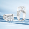 9.3ct Oval Cut White Sapphire Paved Engagement Ring