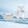 9.3ct Oval Cut White Sapphire Paved Engagement Ring