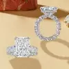 8.4ct Radiant Cut White Sapphire Eternity Engagement Ring