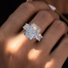 8.4ct Radiant Cut White Sapphire Eternity Engagement Ring