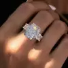 8.4ct Radiant Cut White Sapphire Eternity Engagement Ring