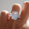 8.4ct Radiant Cut White Sapphire Eternity Engagement Ring