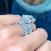 8.4ct Radiant Cut White Sapphire Eternity Engagement Ring