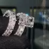 8.4ct Radiant Cut White Sapphire Eternity Wedding Ring Set