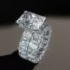 8.4ct Radiant Cut White Sapphire Eternity Wedding Ring Set