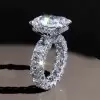 8.4ct Radiant Cut White Sapphire Eternity Engagement Ring