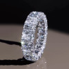 8.4ct Radiant Cut White Sapphire Eternity Wedding Ring Set