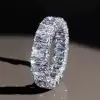 8.4ct Radiant Cut White Sapphire Eternity Wedding Ring Set
